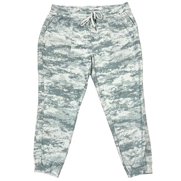 Athleta Pants - Athleta Farallon Jogger Pants Women's XL Fog Gray Green Camo Athletic Running